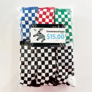 12PK CHECKERBOARD COTTON SOCKS