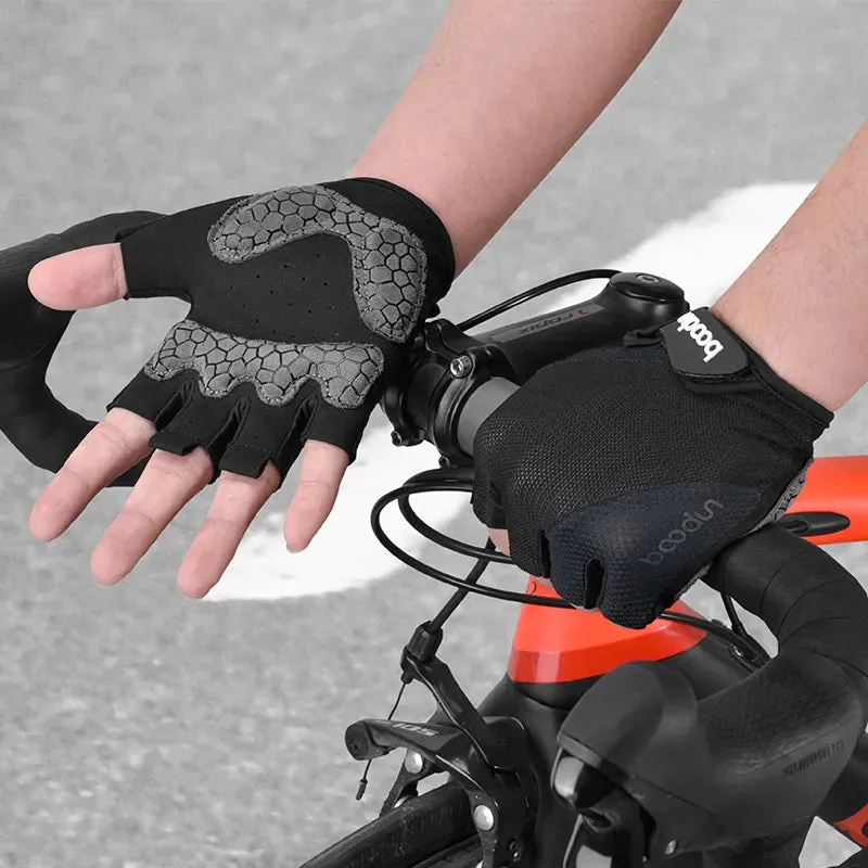 1411spandex breatheable shock absorb cycling gloves with half finger racing gloves