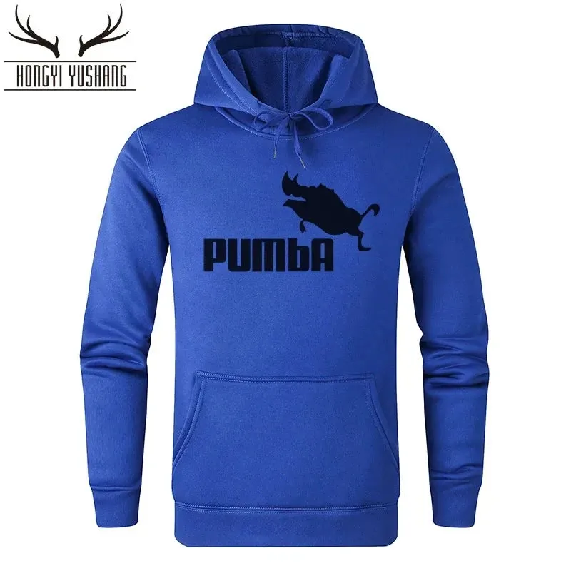 2024 Autumn/Winter Men's New Pumba Sports Print Hoodie Set Men's Fleece Sweater Casual Designer Sportswear Casual Pullover w13