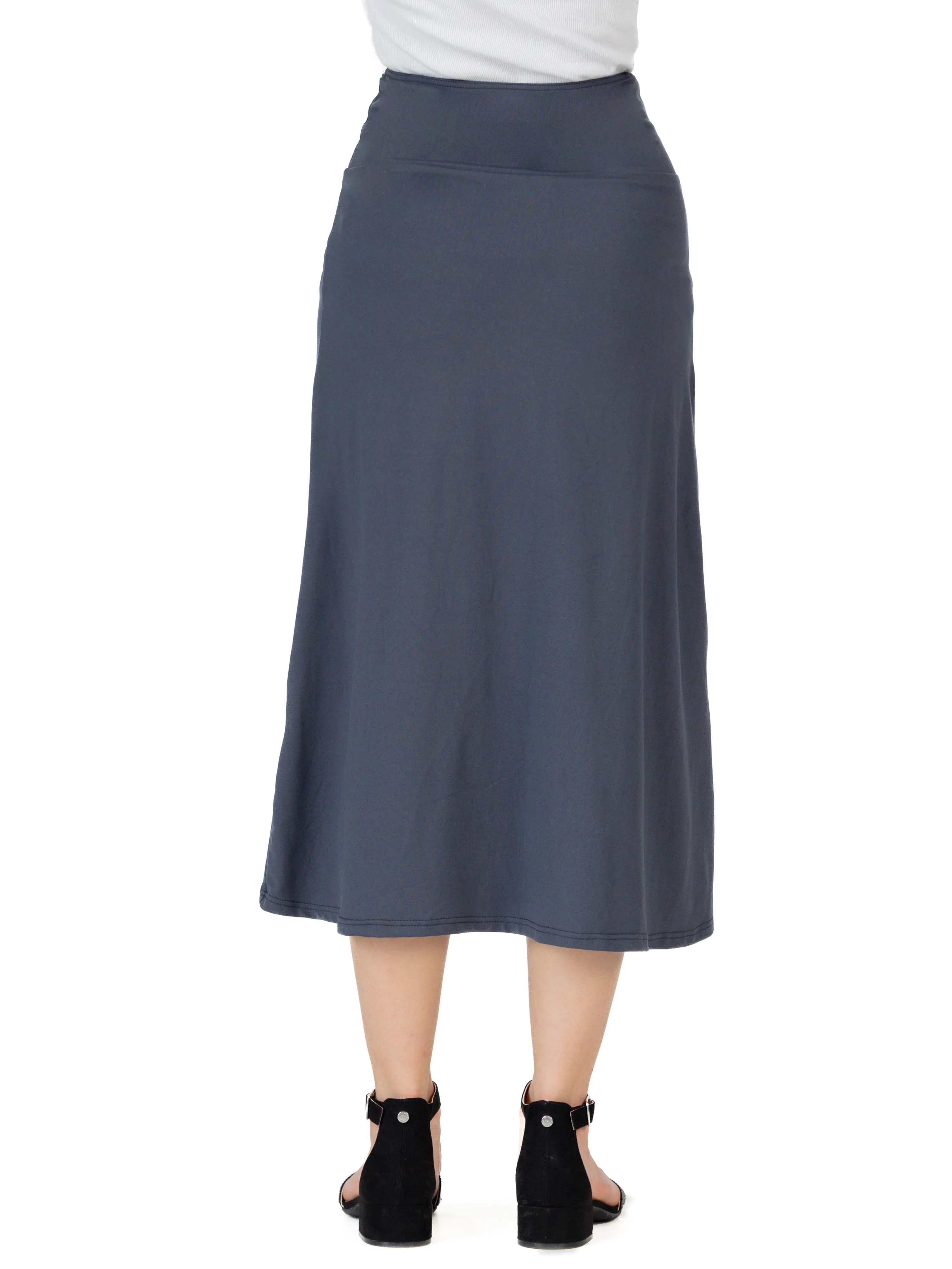 24seven Comfort Apparel Elastic Waistline Girls Maxi Skirt