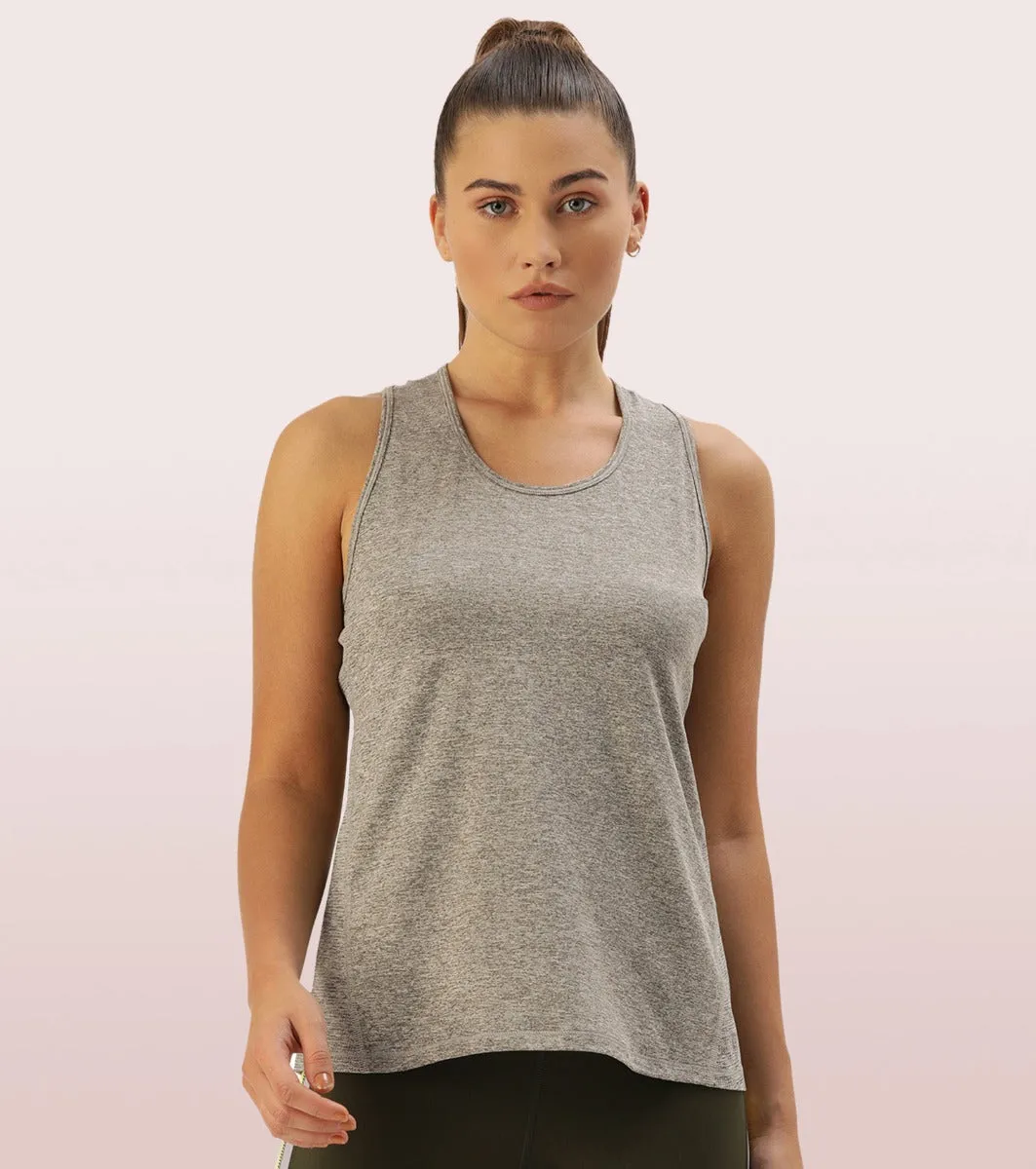 Active Racer Tank | Scoop Neck Dry Fit Tank With Reflective Print