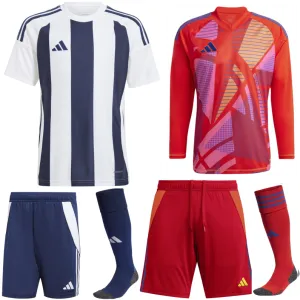 ADIDAS STRIPED 24 PREMIUM KIT BUNDLE NAVY WHITE