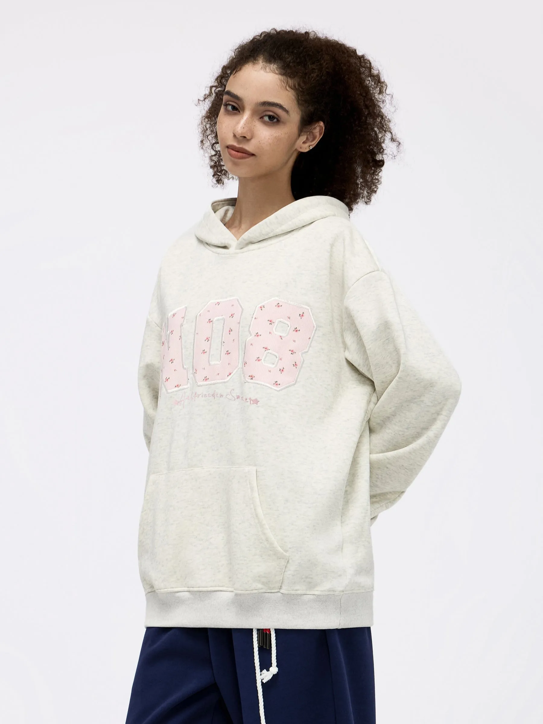 Aelfric Eden Flower Embroidery Number Hoodie