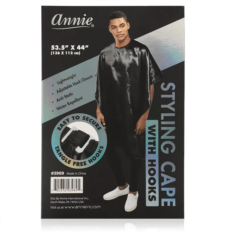 Annie Cutting Cape with Stretchable Hook Black