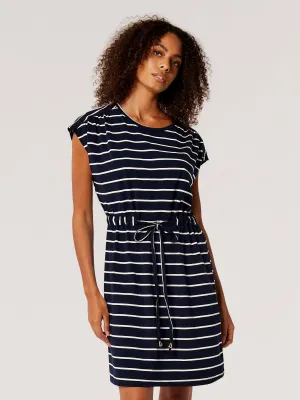 APRICOT - Nautical Stripe Tie Thru Dress - 836747 - FINAL SALE