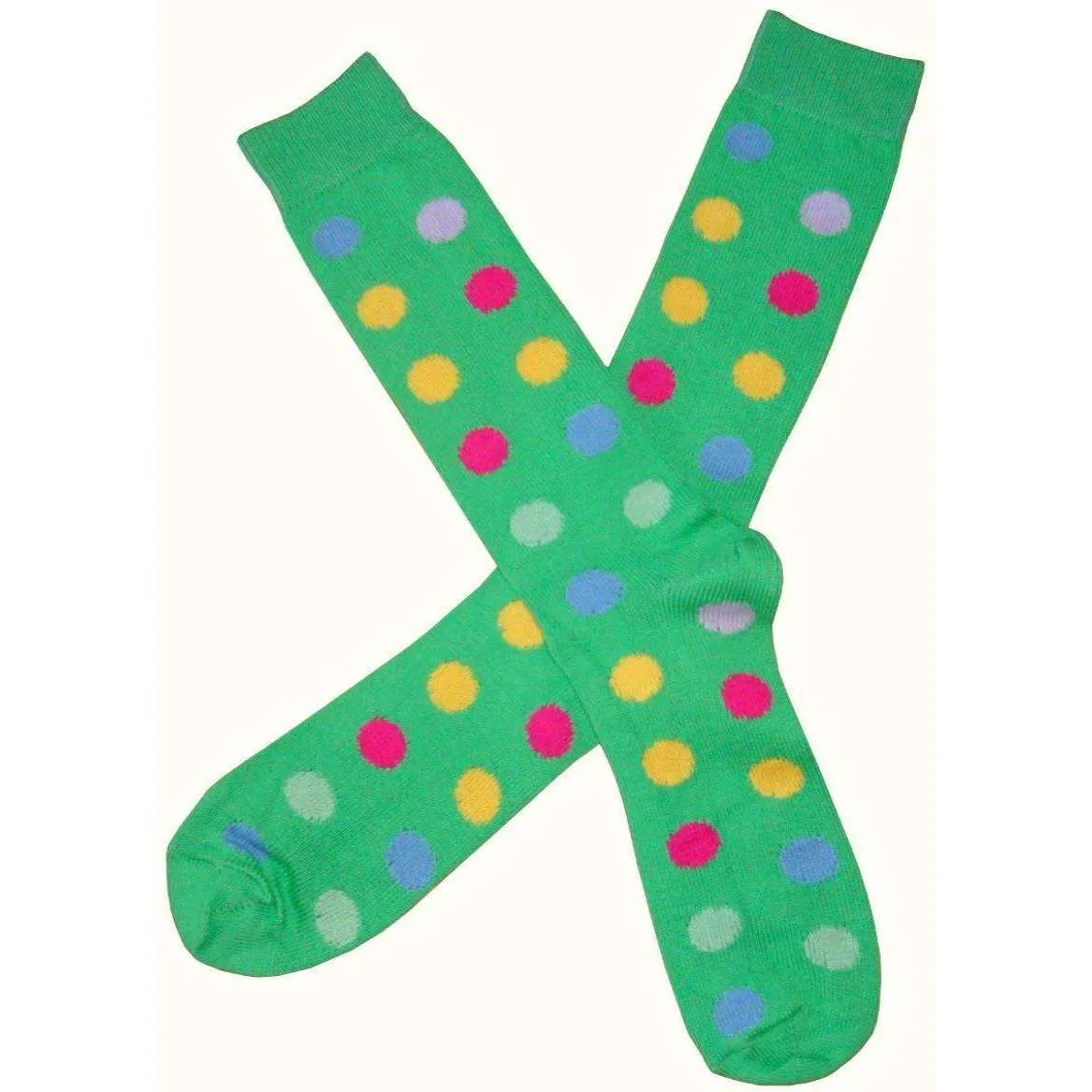 Bassin and Brown Spotted Midcalf Socks - Green/Multi-colour