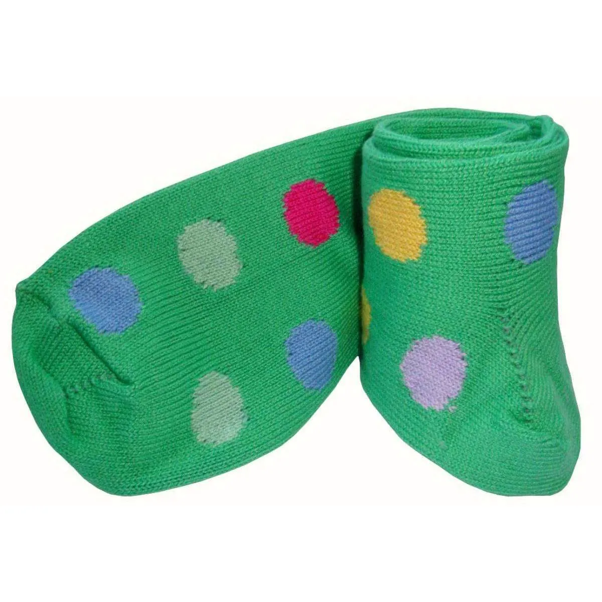 Bassin and Brown Spotted Midcalf Socks - Green/Multi-colour