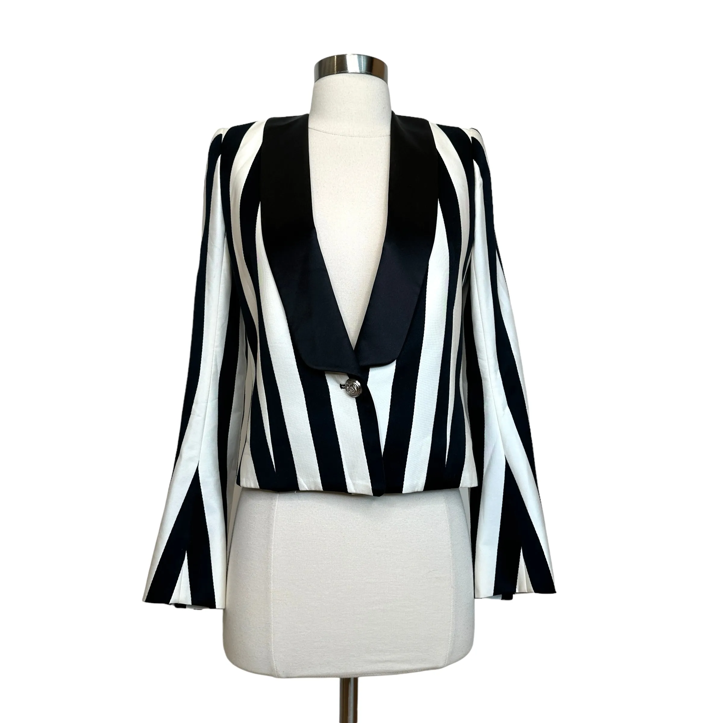 Black & White Cropped Blazer - XS