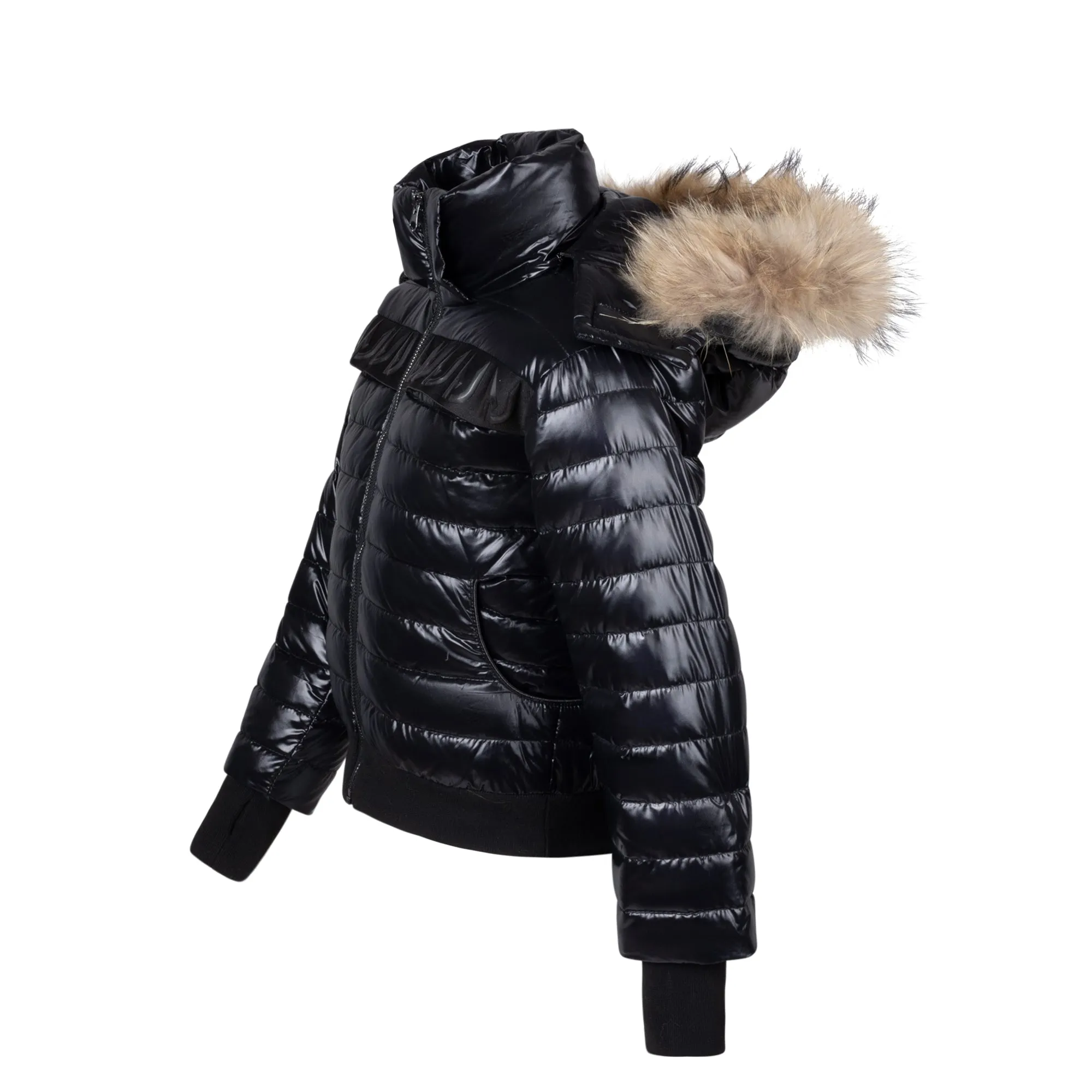 Black Logo Kids Coat