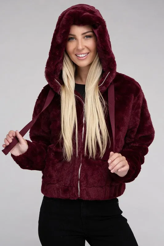 Bohemian Soft Plush Fluffy Zip-Up Teddy Hoodie