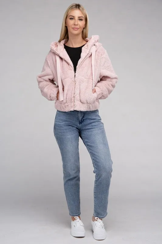 Bohemian Soft Plush Fluffy Zip-Up Teddy Hoodie