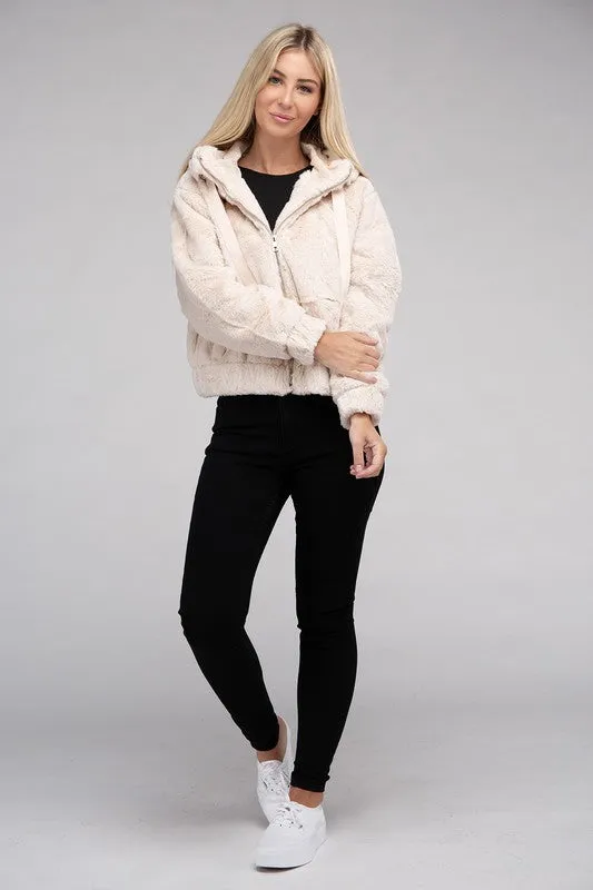 Bohemian Soft Plush Fluffy Zip-Up Teddy Hoodie