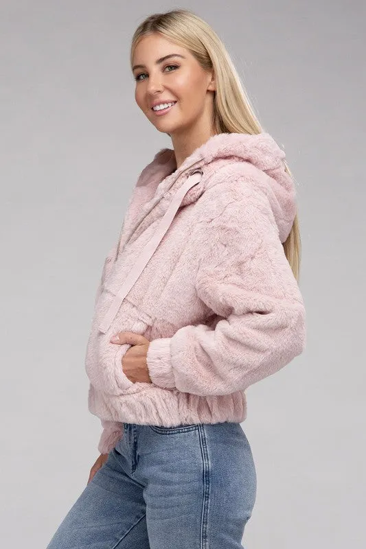 Bohemian Soft Plush Fluffy Zip-Up Teddy Hoodie