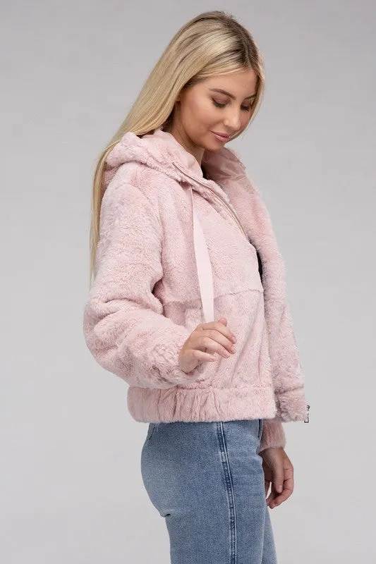 Bohemian Soft Plush Fluffy Zip-Up Teddy Hoodie