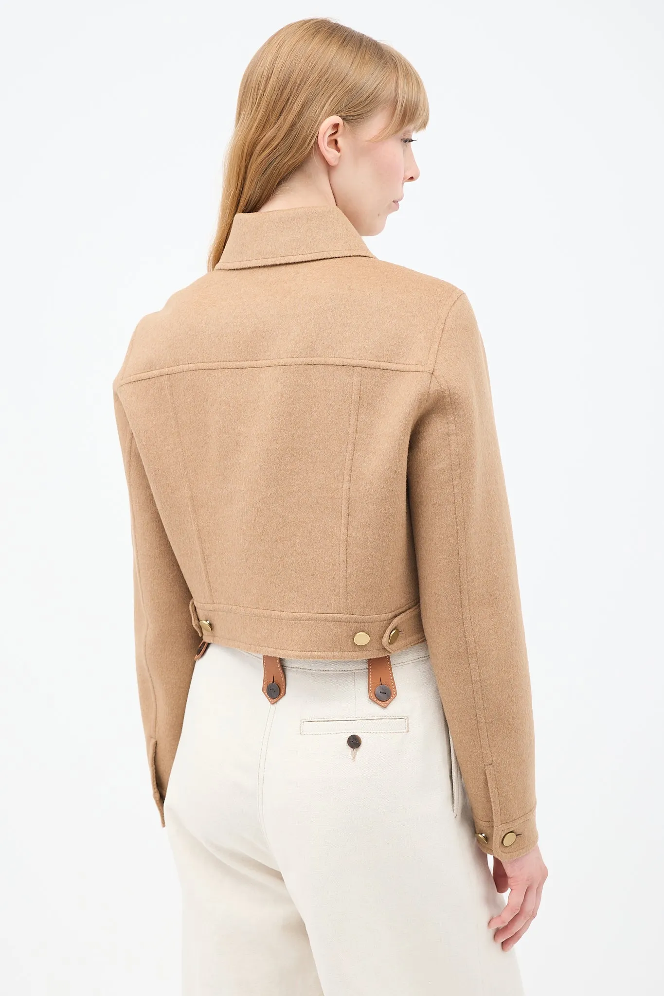 Brown Wool Cropped Jacket