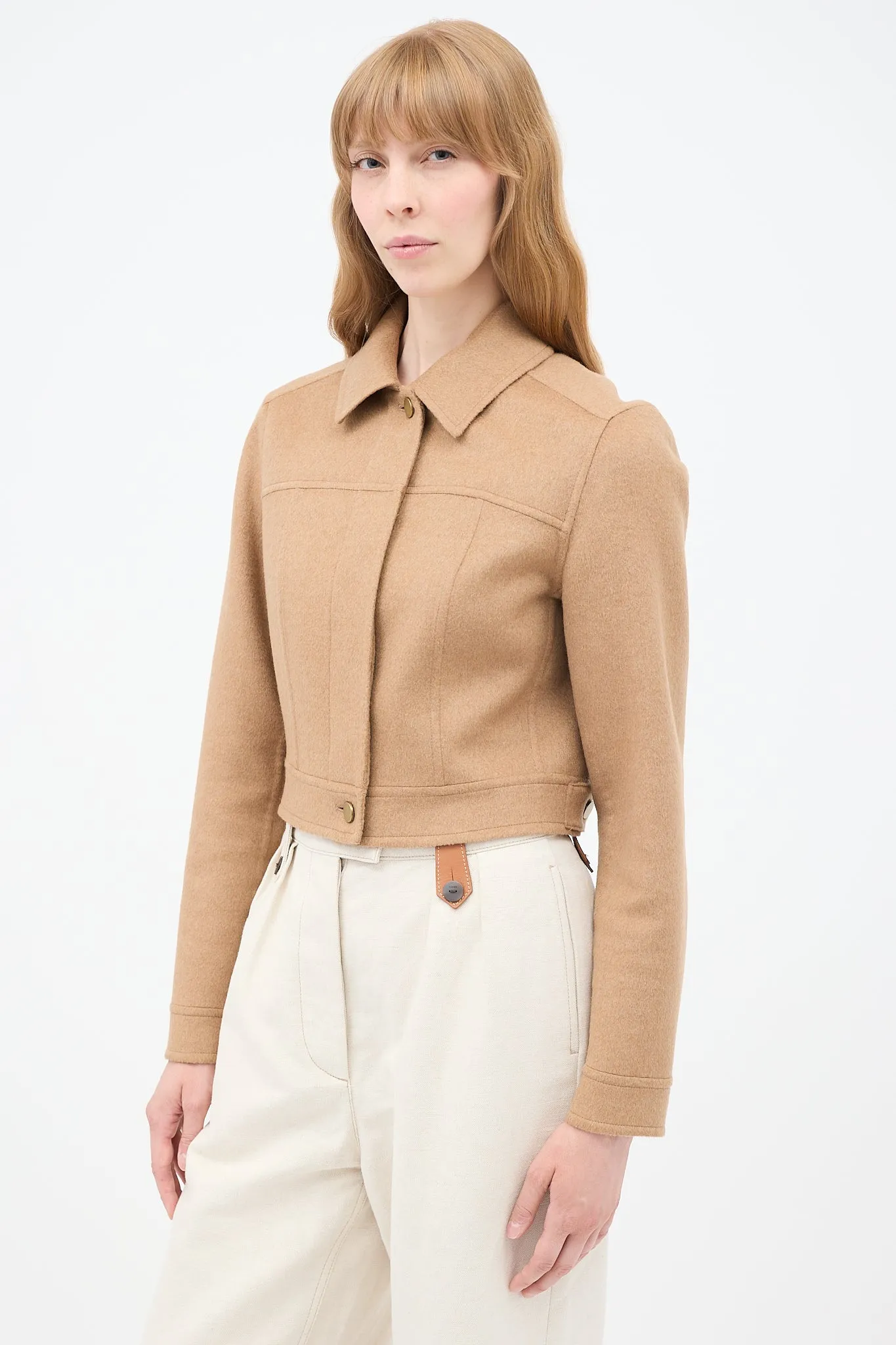 Brown Wool Cropped Jacket