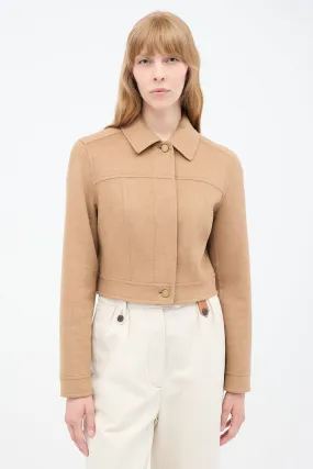 Brown Wool Cropped Jacket