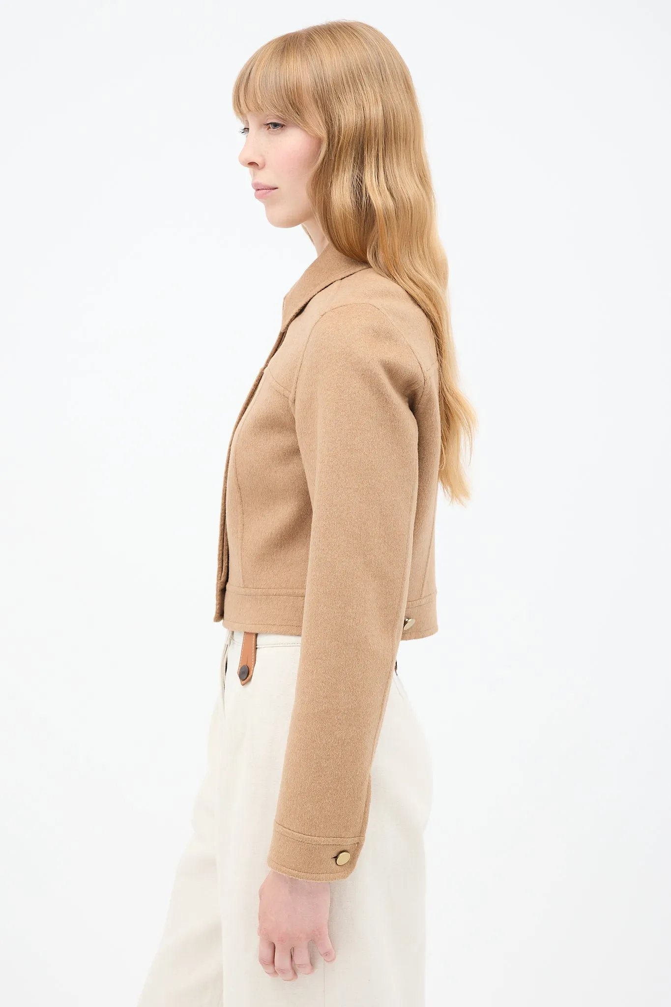 Brown Wool Cropped Jacket