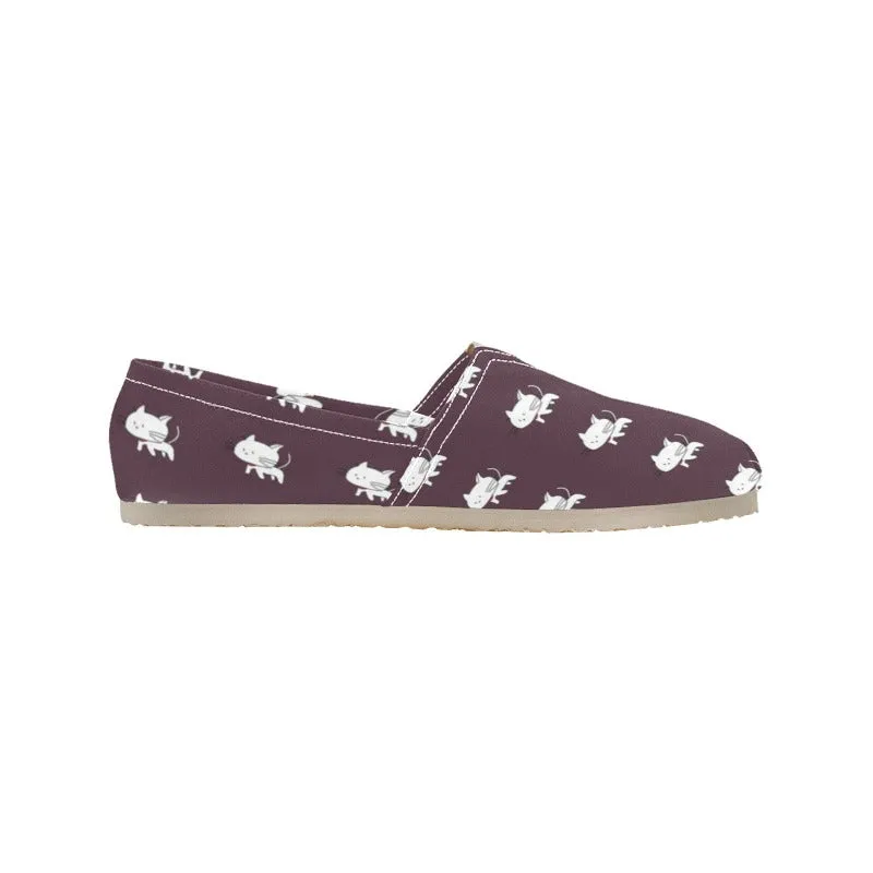 Cat Lover Slip-ons Wide Brown