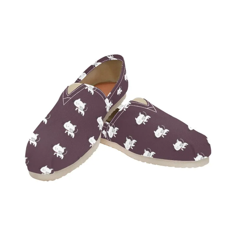 Cat Lover Slip-ons Wide Brown