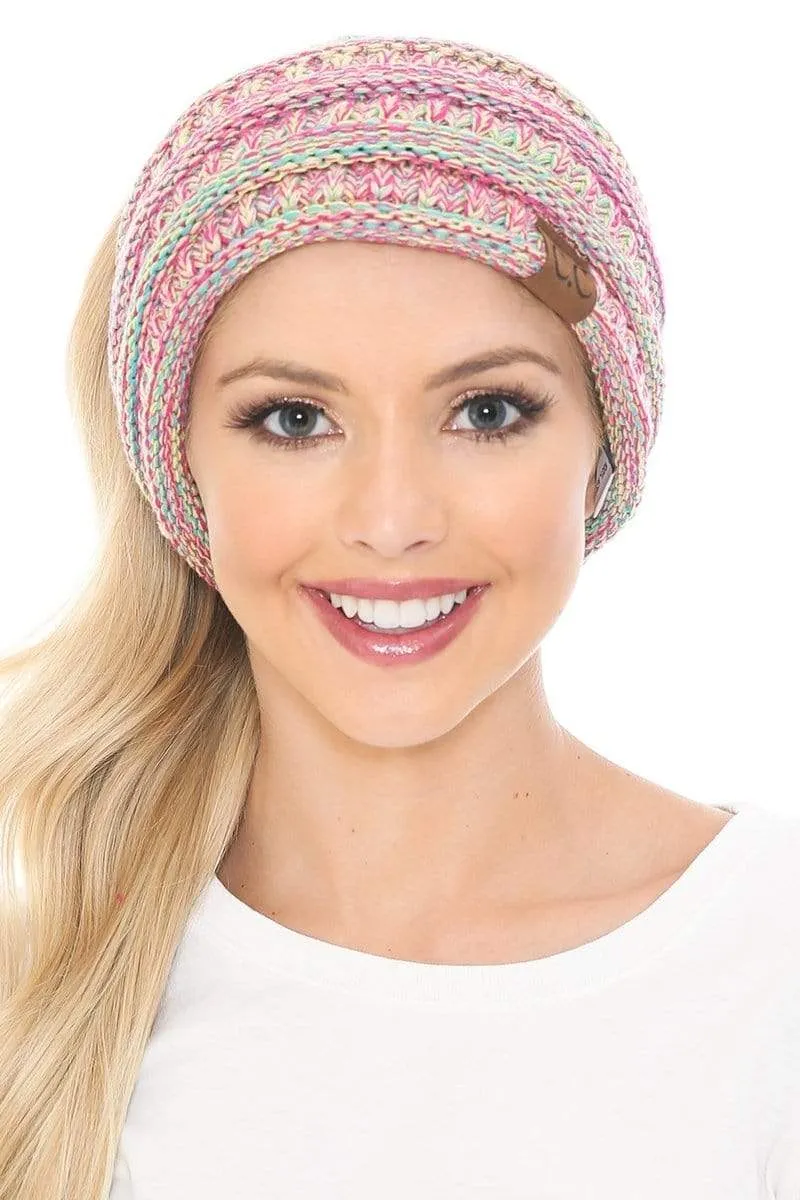 C.C HW826 - Soft Stretch Winter Warm Cable Knit Fuzzy Lined Ribbed Ear Warmer Headband