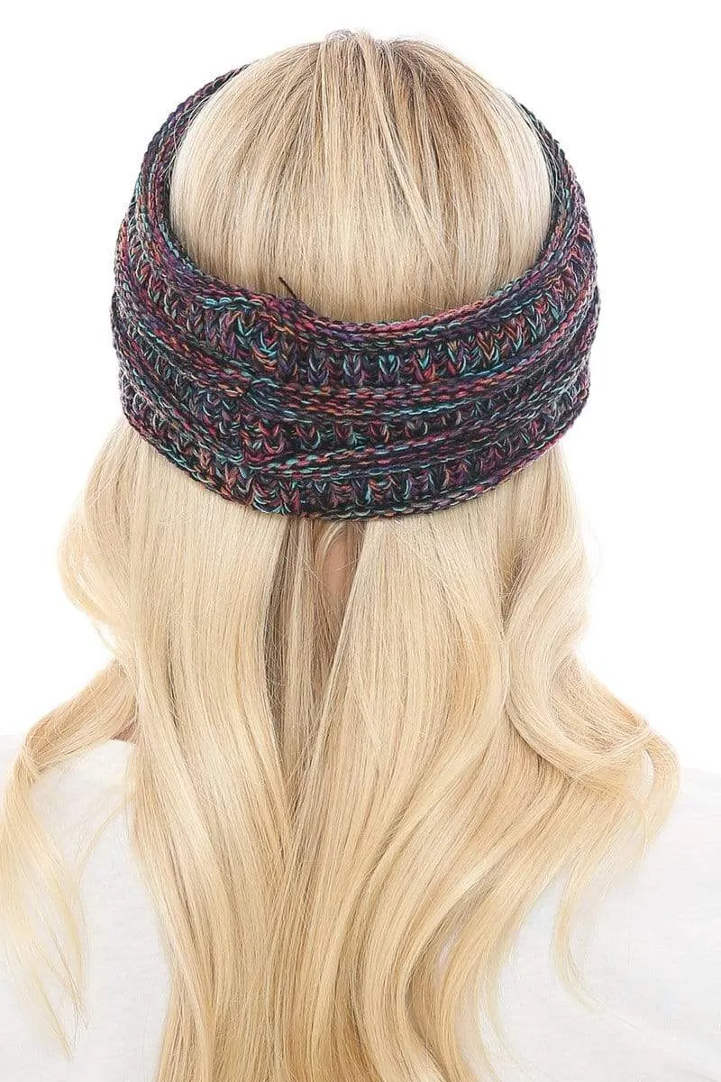 C.C HW826 - Soft Stretch Winter Warm Cable Knit Fuzzy Lined Ribbed Ear Warmer Headband