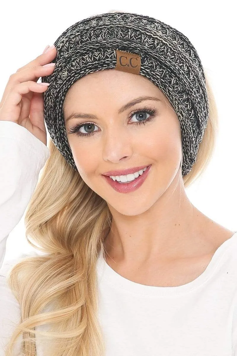 C.C HW826 - Soft Stretch Winter Warm Cable Knit Fuzzy Lined Ribbed Ear Warmer Headband