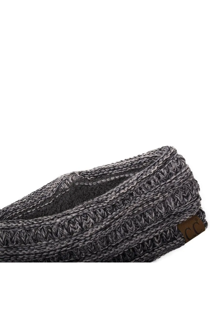 C.C HW826 - Soft Stretch Winter Warm Cable Knit Fuzzy Lined Ribbed Ear Warmer Headband