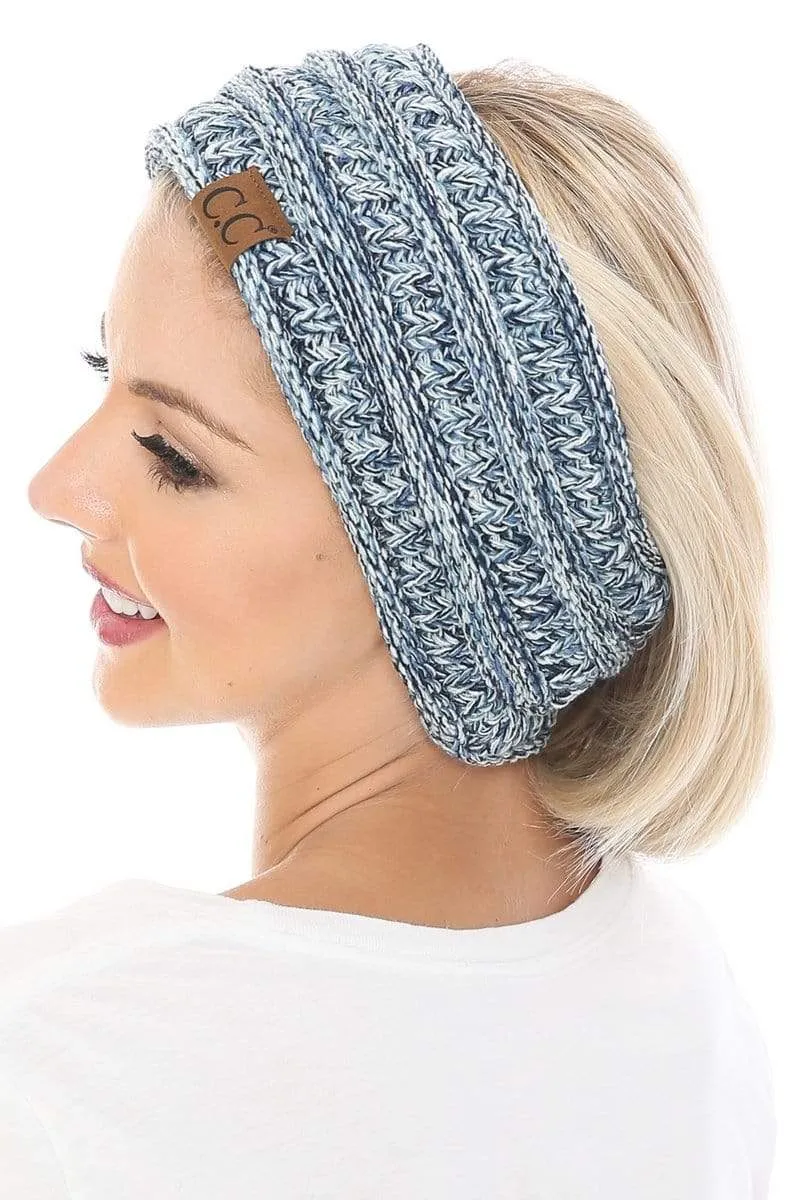 C.C HW826 - Soft Stretch Winter Warm Cable Knit Fuzzy Lined Ribbed Ear Warmer Headband