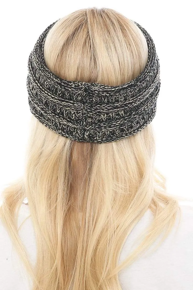 C.C HW826 - Soft Stretch Winter Warm Cable Knit Fuzzy Lined Ribbed Ear Warmer Headband