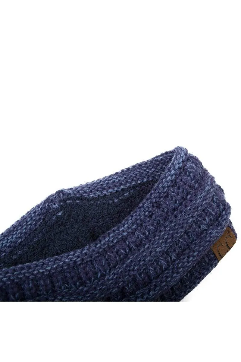 C.C HW826 - Soft Stretch Winter Warm Cable Knit Fuzzy Lined Ribbed Ear Warmer Headband