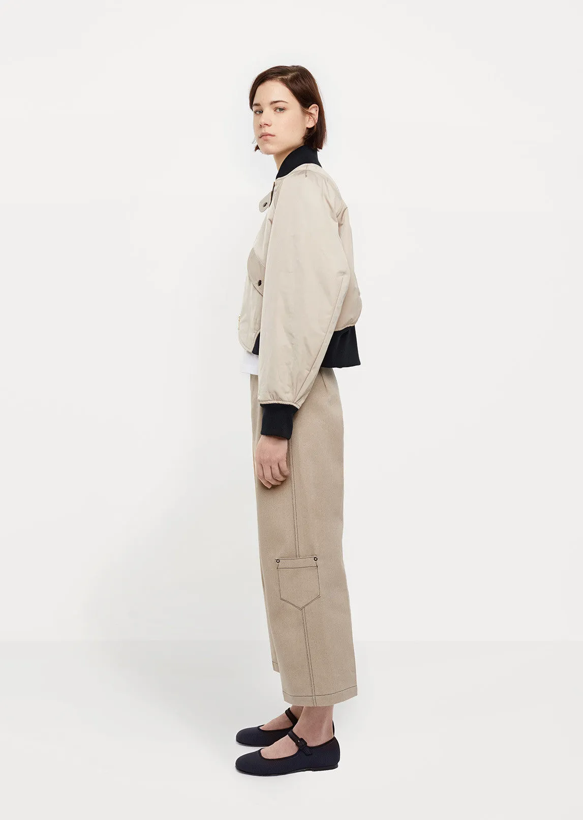 Cropped Flight Bomber Jacket