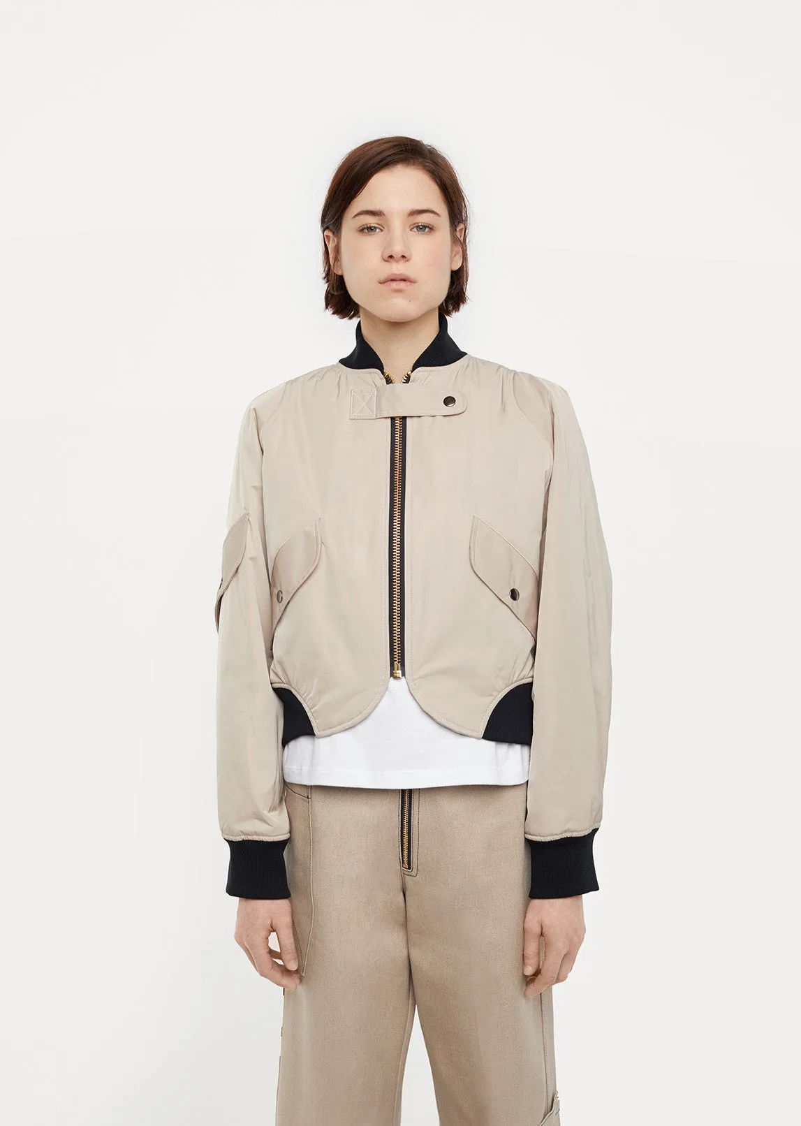 Cropped Flight Bomber Jacket