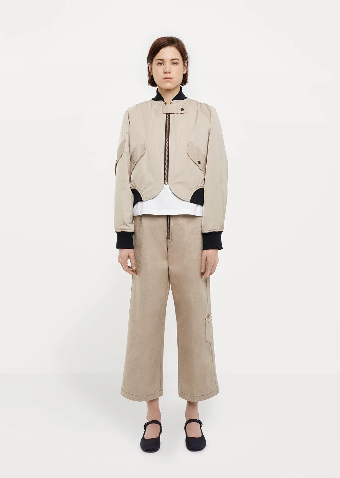 Cropped Flight Bomber Jacket