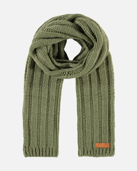 Daan | Soft Chic Rib Knit Scarf With Leather Accent