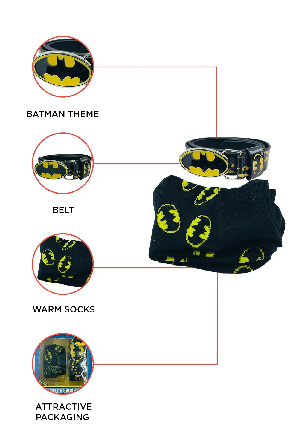 DC Batman Belt & Sock Set