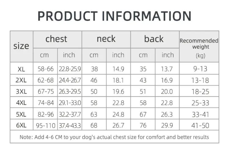 Dog Jacket Windproof Weatherproof Winter Warm Sizes 35-76cms