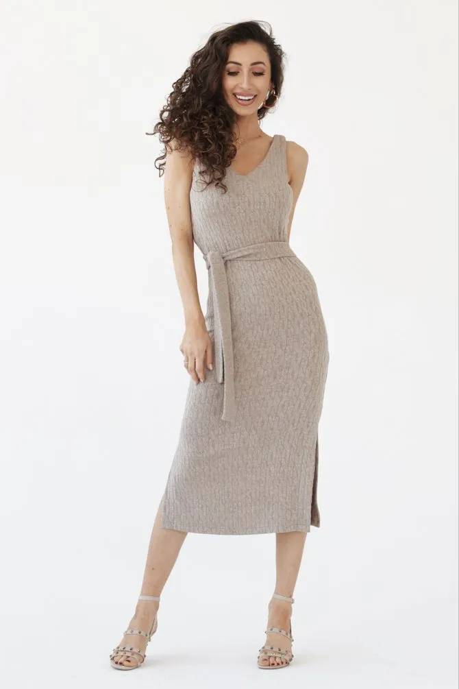 Elena Knitted Dress Beige