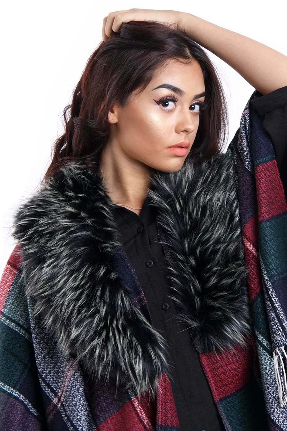 Faux Raccoon Fur Collar Scarf