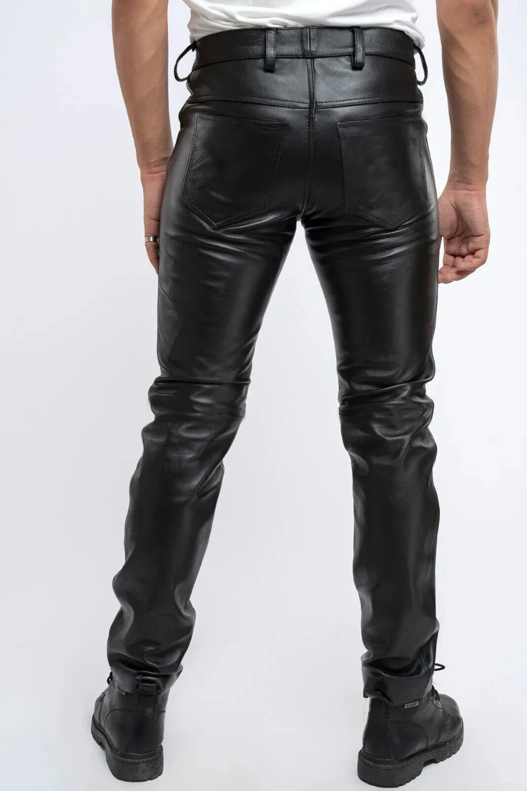 Funki Buys | Pants | Men's Faux Leather Slim Fit Biker Pants