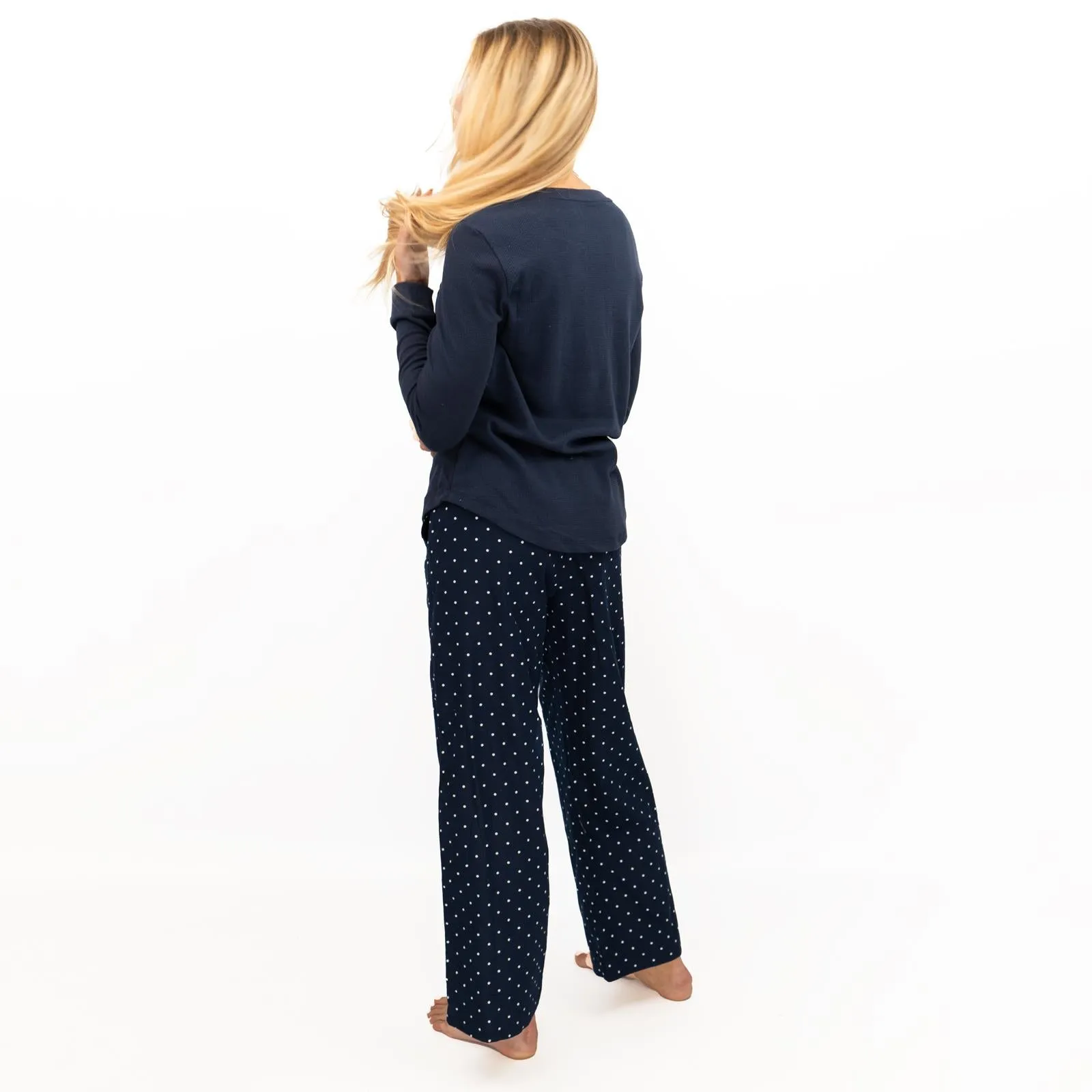 GAP Womens Flannel Sleep Set Pyjamas Navy Blue