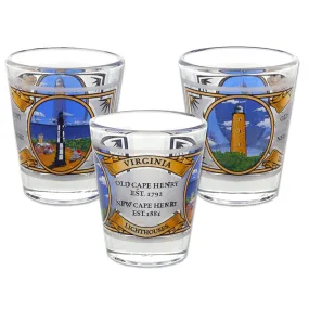 GLVA22 Shot Glass Cape Henry Lighthouses History