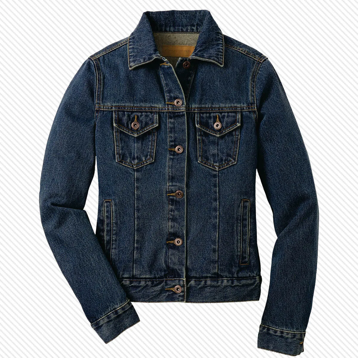 Greek Stonewashed Indigo Denim Jacket, Printed Organization Name - Port Authority J7620 - DTG