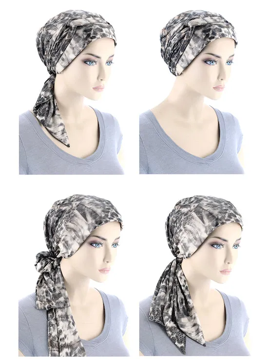 Head Wrap Scarf Black Ribbed