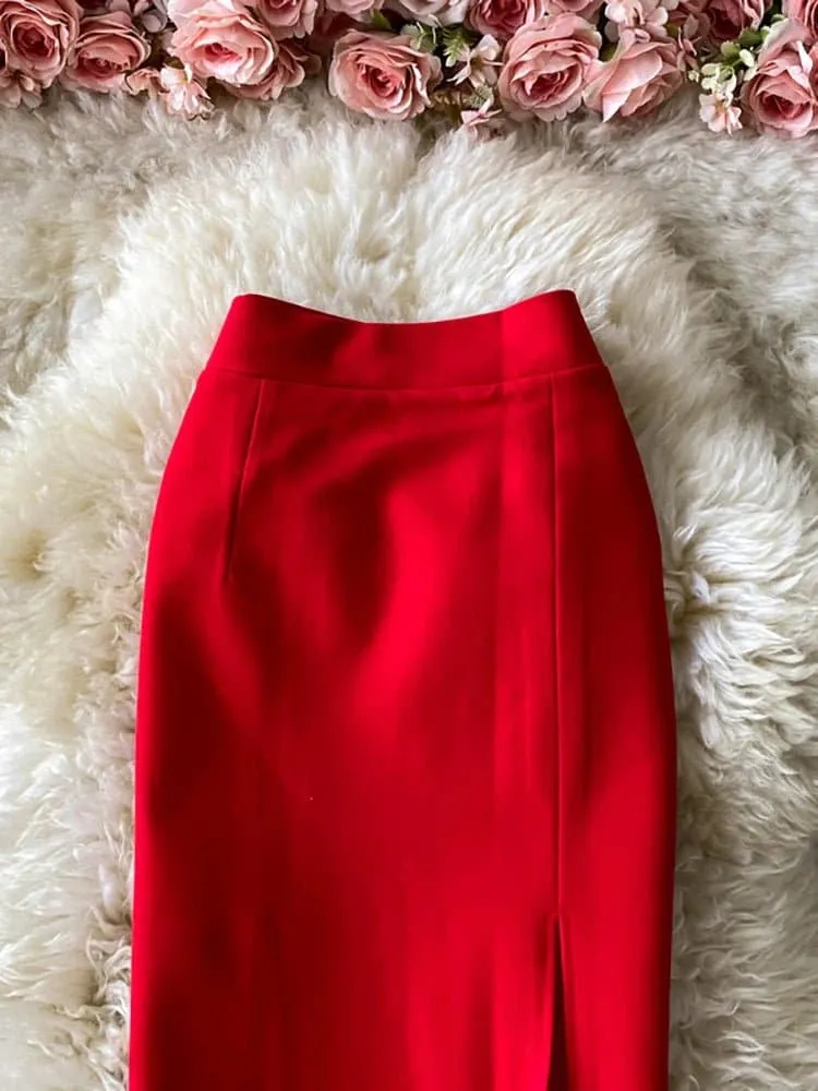 High Waist Pencil Skirt for Women - Flattering Office Lady Style