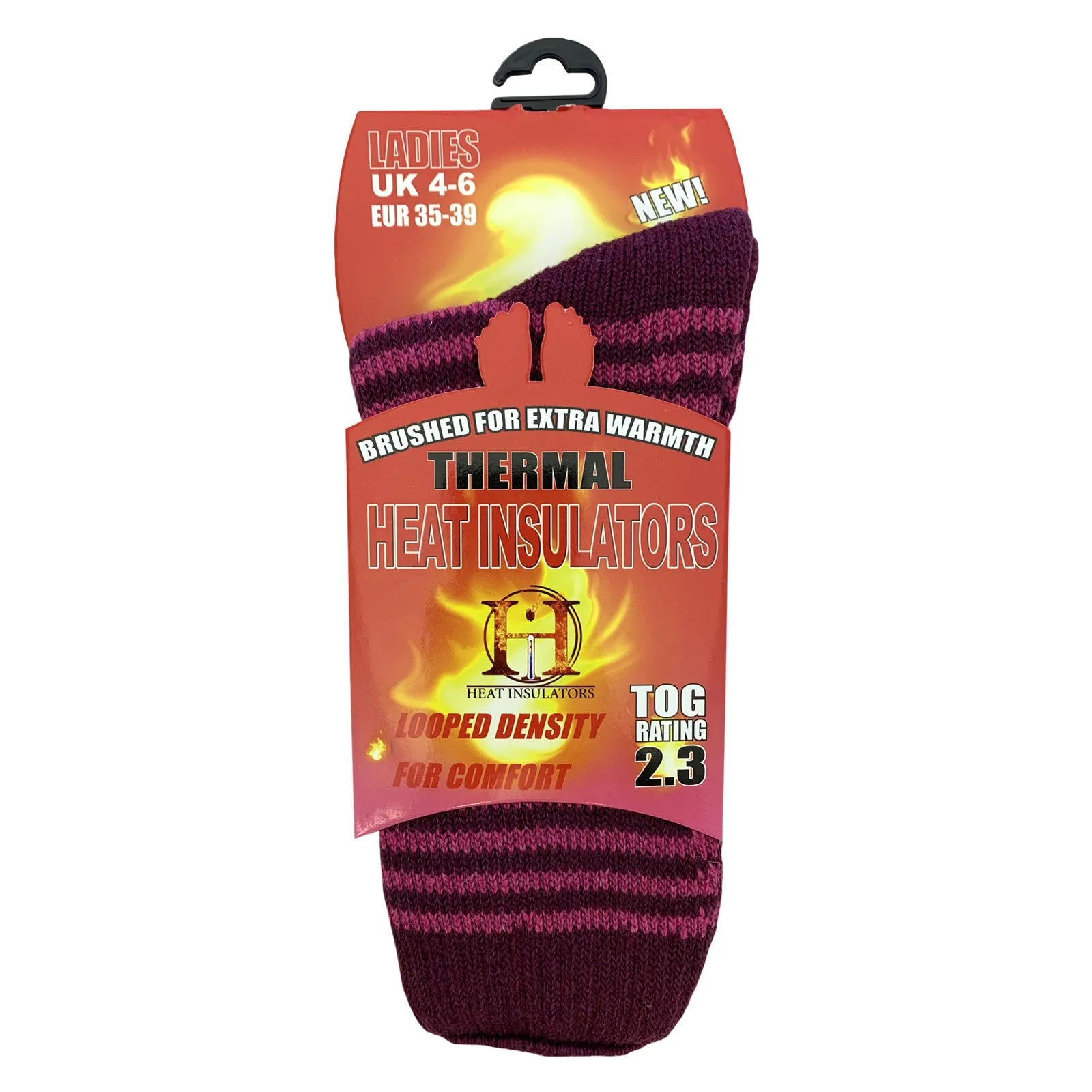 Ladies Size 4-6 Heat Insulator 2.3 Tog Rating Warm Thermal Socks Various Colours