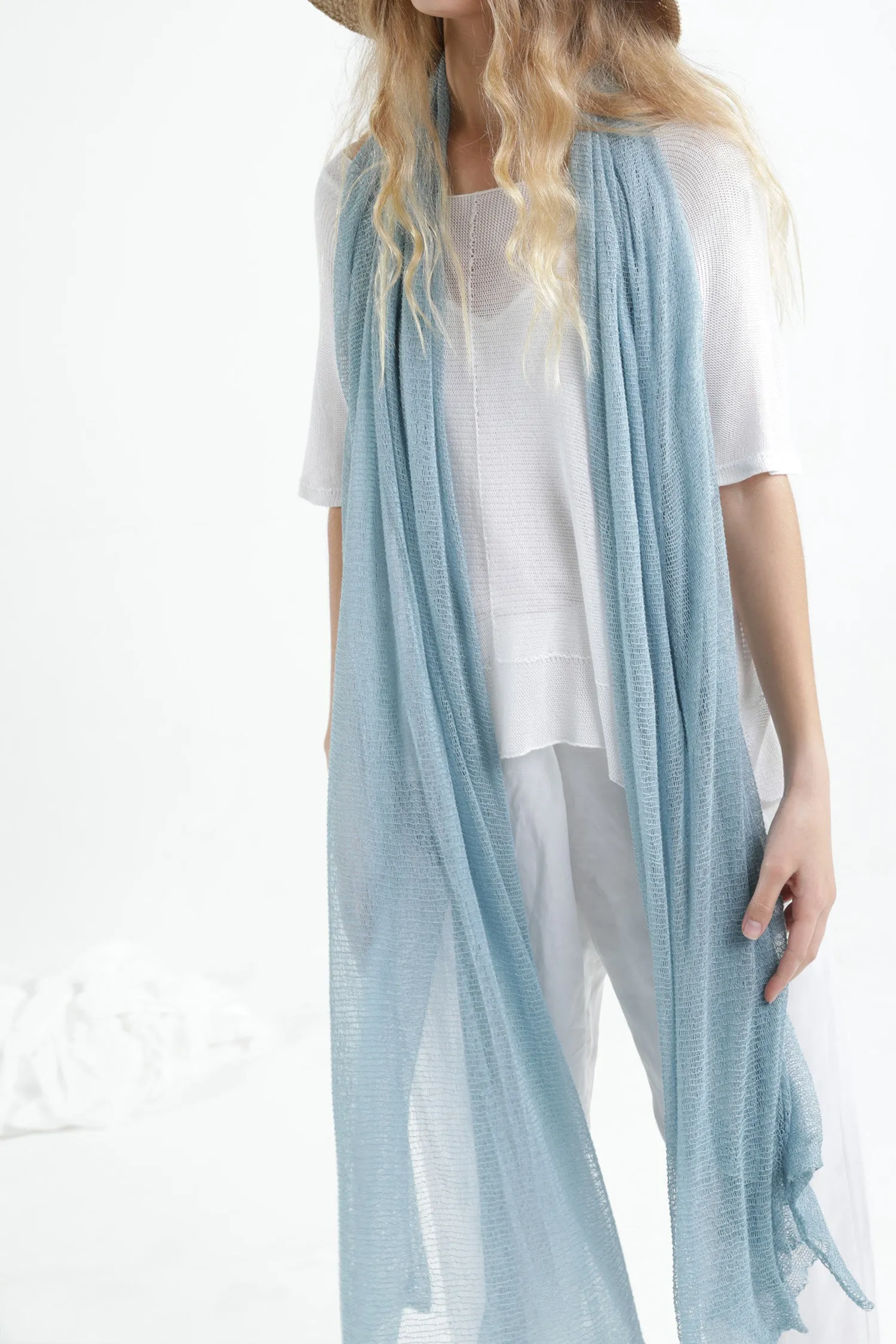 Light Blue Big Air Bamboo Light Scarf