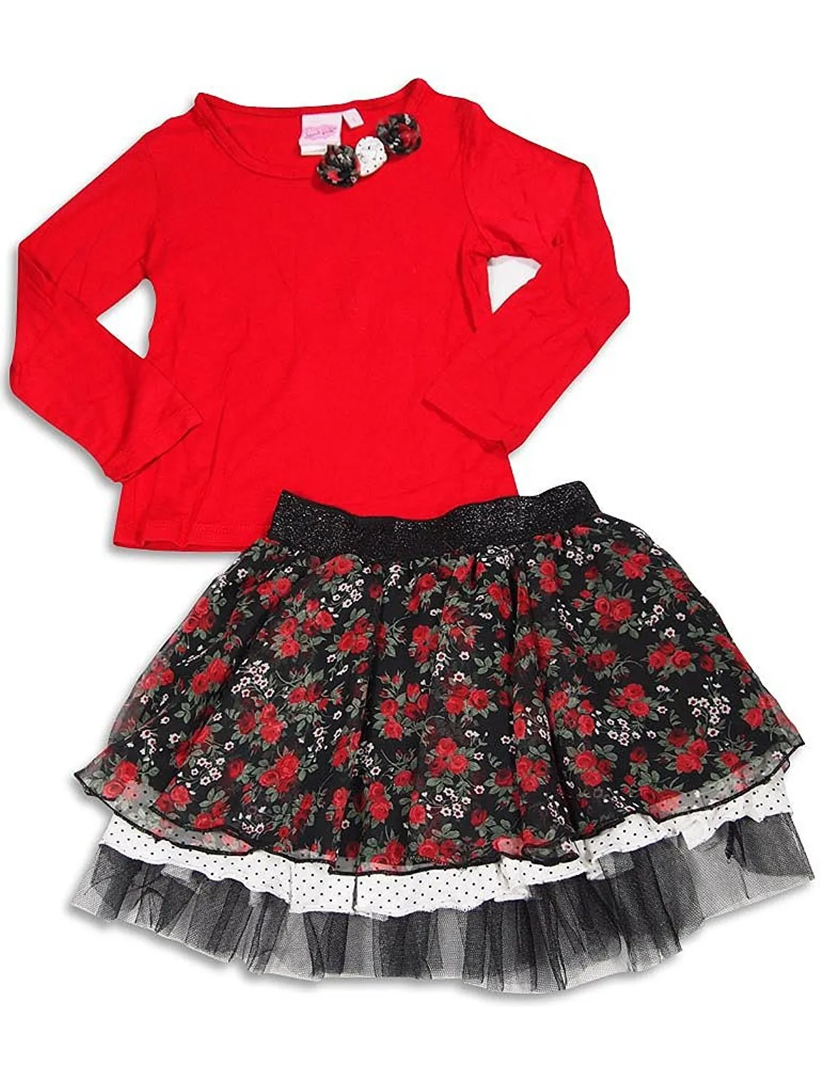 Lipstik - Little Girls' Long Sleeve Skirt Set