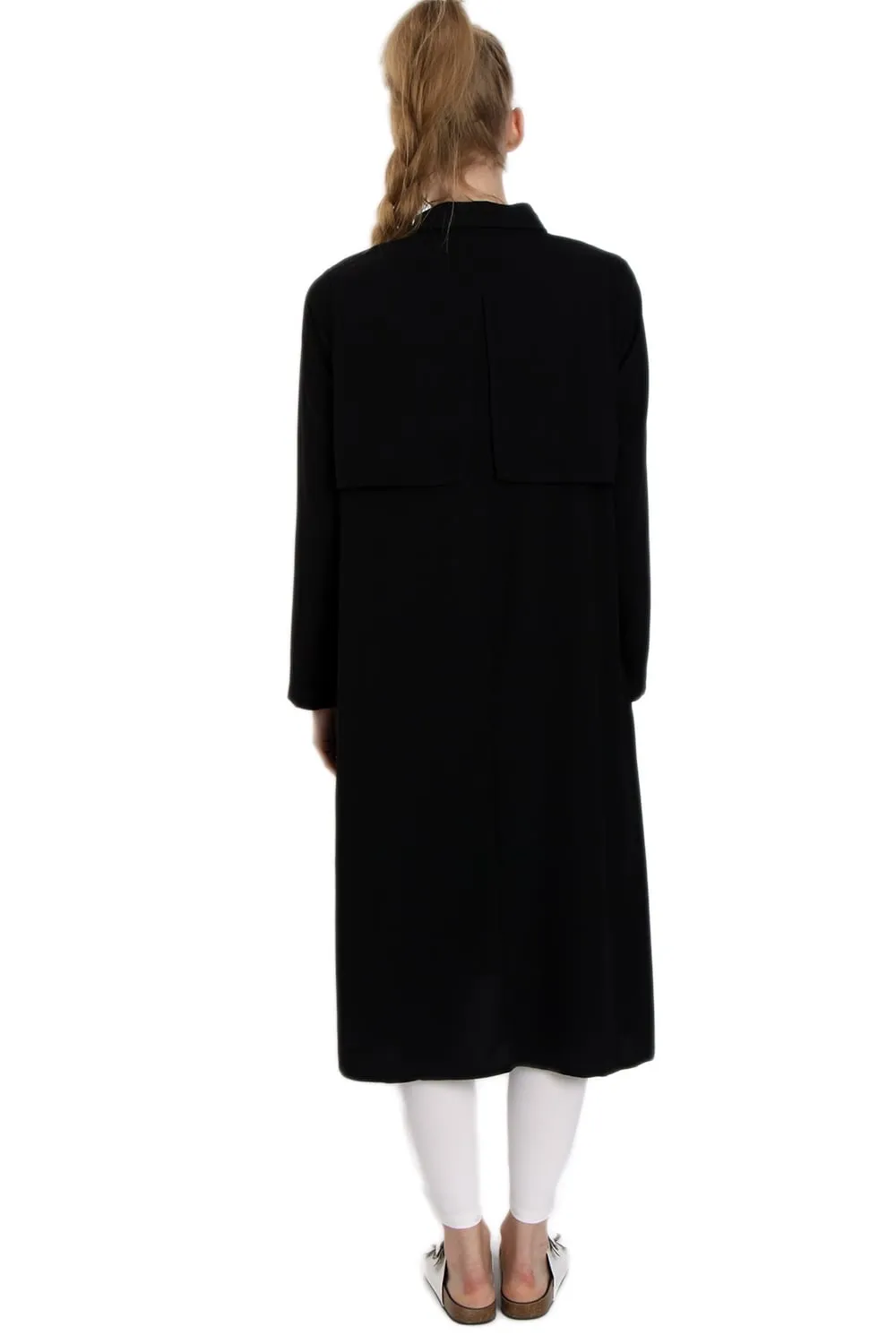 Longline Shirt Dress With Cape Back