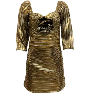 Love Shack Fancy Gold Thompson Bodycon Dress